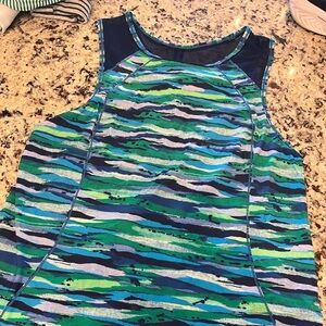 Lululemon Athletica Blue and Green Patterned Top